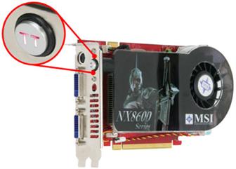 MSI NX8600GT Twin Turbo graphics card with two separated vBIOS