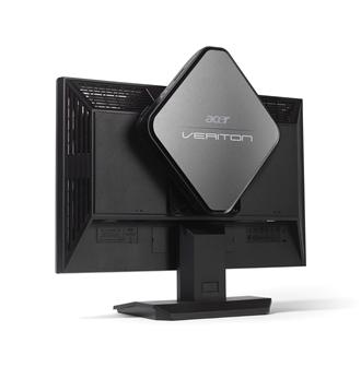 Acer Veriton N260G-U2802CP nettop attached on back of a monitor