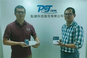 PTCom Technology founder JR Cho (right)  Photo: Chloe Liao,  Digitimes, October 2018