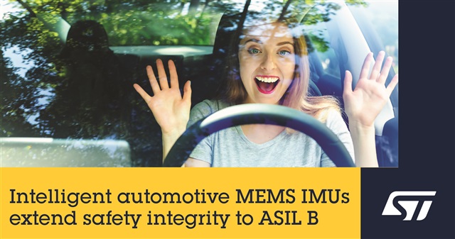 STMicroelectronics introduces automotive inertial module with certified ASIL B software library