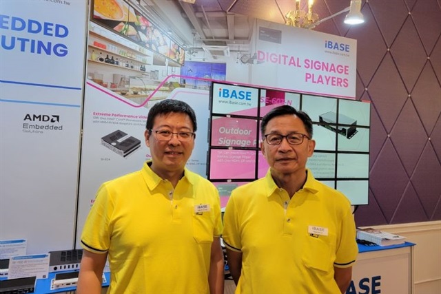 IBASE Technology's Senior Executive Vice President Stephen Lin (right) and Senior Sales Director Kerwin Chang (left)