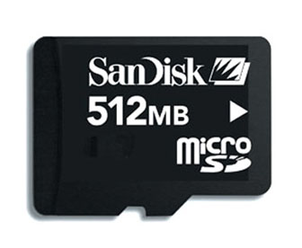 SanDisk debuts 512MB microSD card for handset