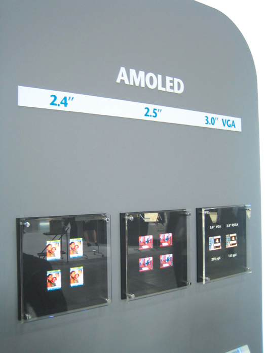 AUO displays a variety of newly developed AM OLEDs at FPD International 2005 in Yokohama, Japan