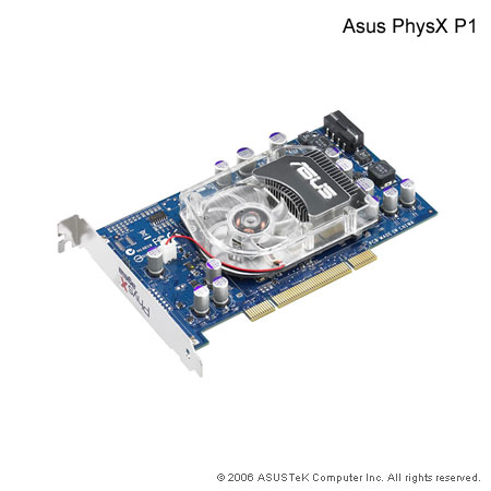 Asustek introduces PhysX accelerator card