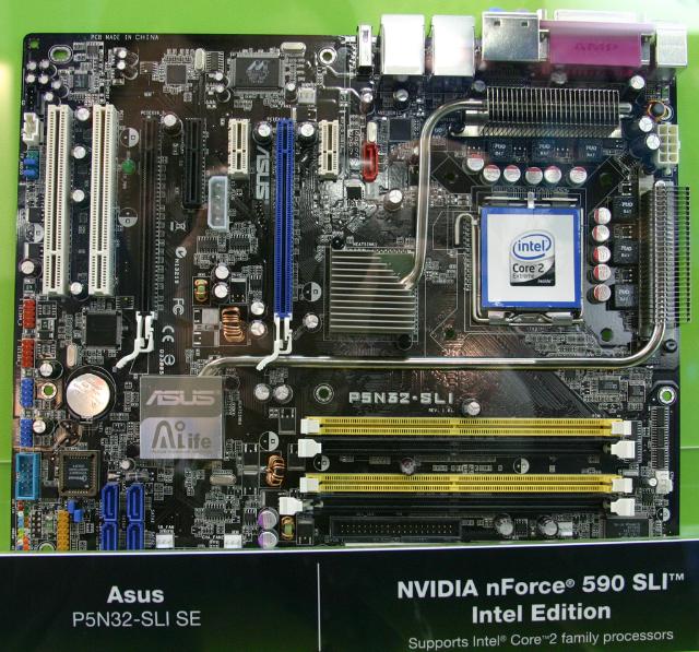 Nvidia nForce 590 SLI Intel Edition-based Asustek P5N32-SLI SE motherboard