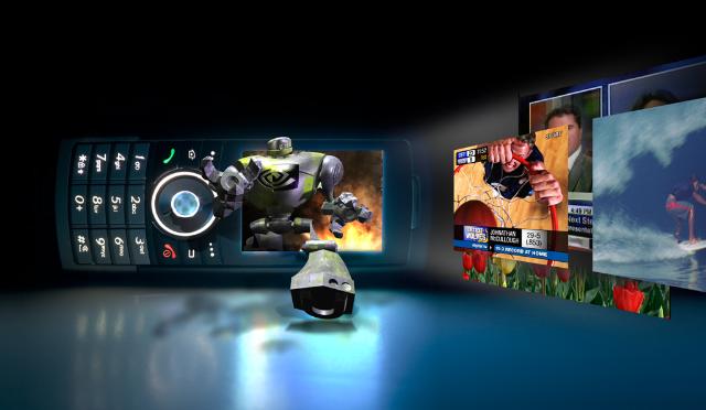 Nvidia's MobileMedia launch image: games, digital TV and movies all on a mobile