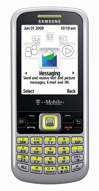 Samsung slim, partial QWERTY-keypad phone SGH-t349