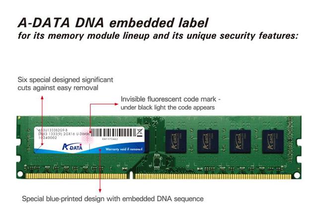 A-Data adopts DNA authentiction technology to protect its IP
