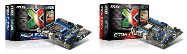 MSI P55A Fuzion for Intel platform and 870A Fuzion for AMD platform