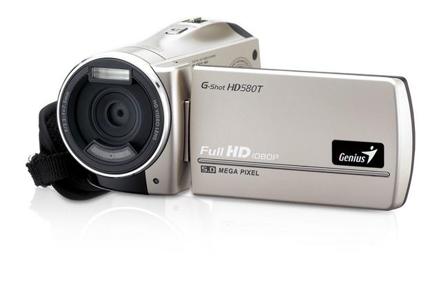 Genius' G-Shot HD580T is a 1080p full HD dual camcorder with a 3-inch wide touch panel