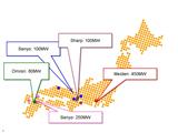 Japan PV inverter plants and capacities