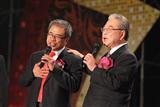Compal Electronics chairman Rock Hsu (right) and president Ray Chen at company year-end party