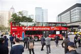 A double-decker sight-seeing bus in Taipei City