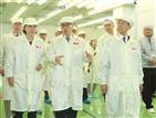 President Tsai Ing-wen (first from left) visits the high-efficiency PV module factory