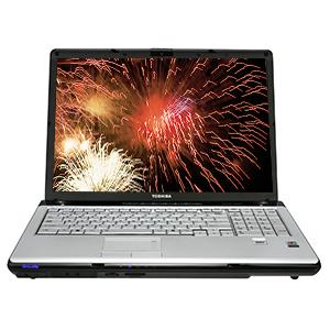 A Toshiba Satellite P205 17-inch widescreen notebook computer