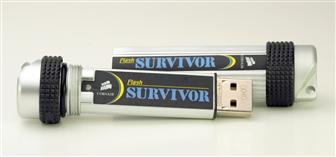 The Corsair Flash Survivor 4GB USB 2.0 flash drive