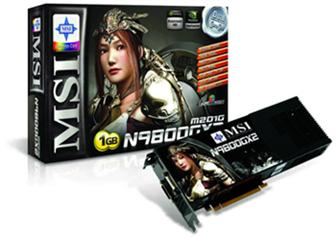 MSI N9800GX2 series graphics card