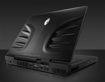 Alienware M17 notebook features dual ATI Radeon 3870 graphics cards with CrossFireX technology