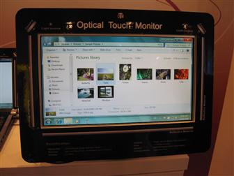 A monitor with Quanta's Optical Touch Screen technology