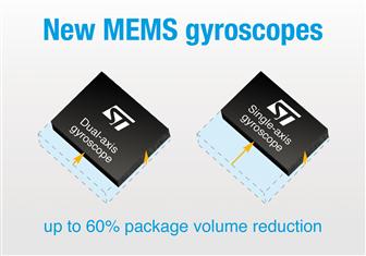 STMicroelectronics newest single-axis and two-axis MEMS gyroscopes