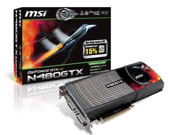 MSI N480GT-M2D15 graphics card