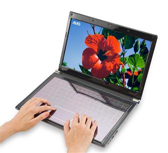 AUO 14-inch solar-power touch keyboard notebook solution