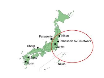 Japan DSC makers manufacturing locations, (including CCD)