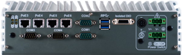 ECS-7800-PoER provides 2 external removable SSD/HDD trays on front panel for storage capability extension