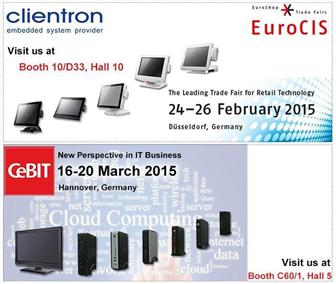 Clientron to exhibit its latest POS and Thin Client solutions at EuroCIS 2015 and CeBIT 2015