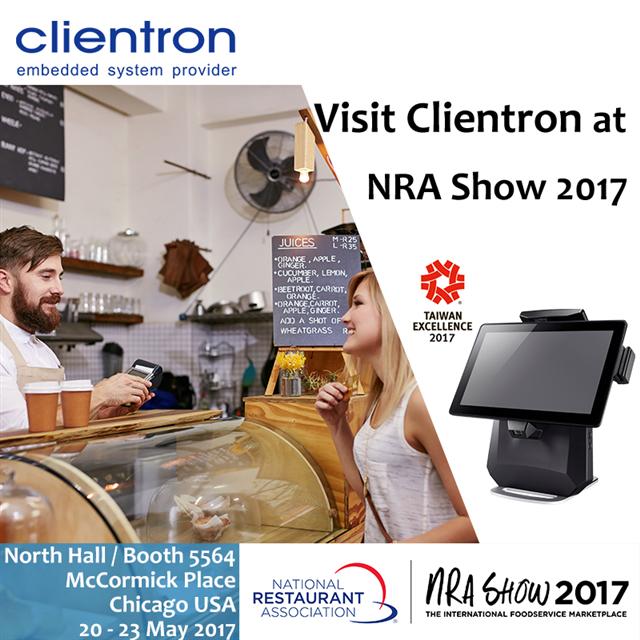 Clientron to display POS terminals with NFC multi-payment solution at NRA Show 2017