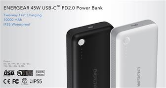 Energear 45W USB-C PD2.0 Power Bank with two-way fast charging feature
