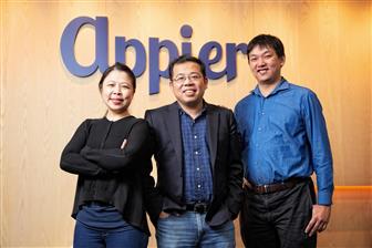 Three co-founders and management executives of Appier, (from left)