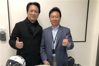 C-Tech United chairman and president Karl Huang (right) and Ottobike president Jerry Hsu
