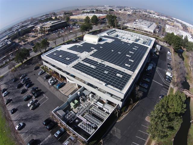 Solar panels at ISE Labs (ISE is a subsidiary company of ASE, an IC testing house based in Fremont, CA). Credit: ASE
