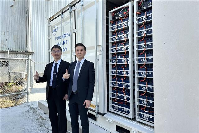 Formosa Smart Energy Tech president he energy storage system installed in Tainan