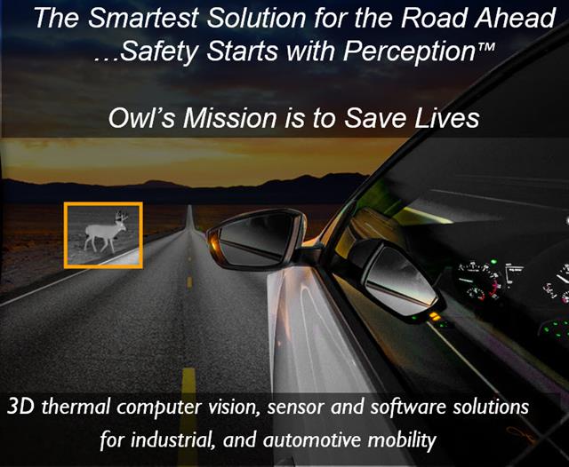 Owl 3D thermal computer vision, sensor and software solutions for industrial and automotive mobility