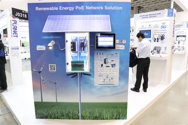 PLANET showcased the world's first renewable energy PoE solution for intelligent network management at COMPUTEX 2023