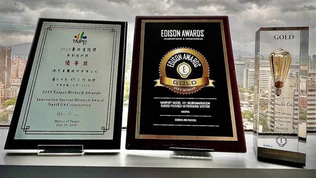 NaviFUS Corp. was recognized with the 2019 Taipei Biotech Awards and 2022 Edison Awards