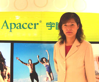 Director of Apacer's DRAM-product division Grace Lo.