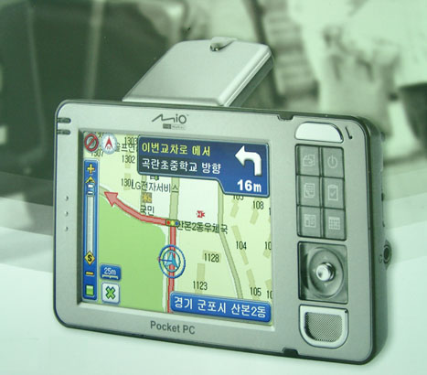 The Mio 169 enables voice guidance as well as visual GPS-based navigation.