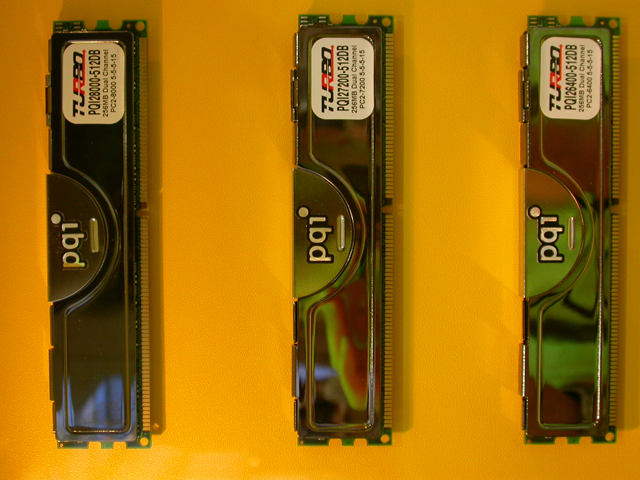 PQI DDR-800, 900,1000 (256MB) modules