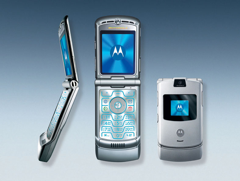 Motorola's flagship model for 2004, the RAZR V3 with an ultra slim architecture