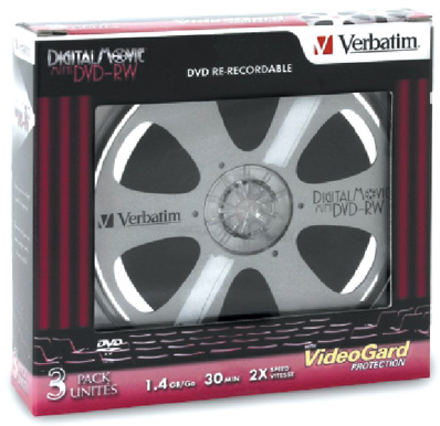 Taiwan-based Verbatim features its scratch-resistant hard-coated DVD-R/RW disc