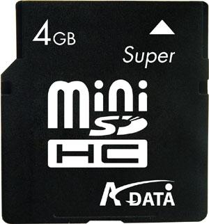 A-Data releases its 4GB miniSDHC card