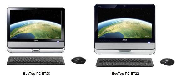 Asustek Eee Top ET22, ET20 all-in-one PCs