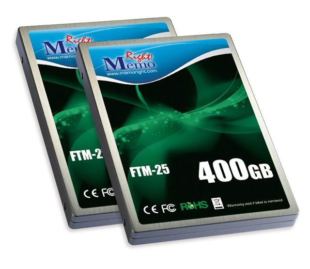 Memoright FTM-25 series SSD with capacities up to 400GB