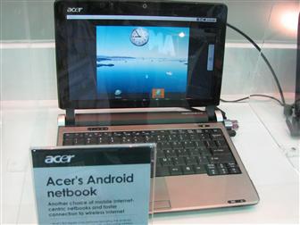 Acer dual-operation system netbook featuring both Android and Windows XP