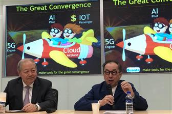 Quanta vice chairman CC Leung (left) and chairman Barry Lam (right)