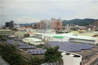 A PV power-generating station established on a farming land site